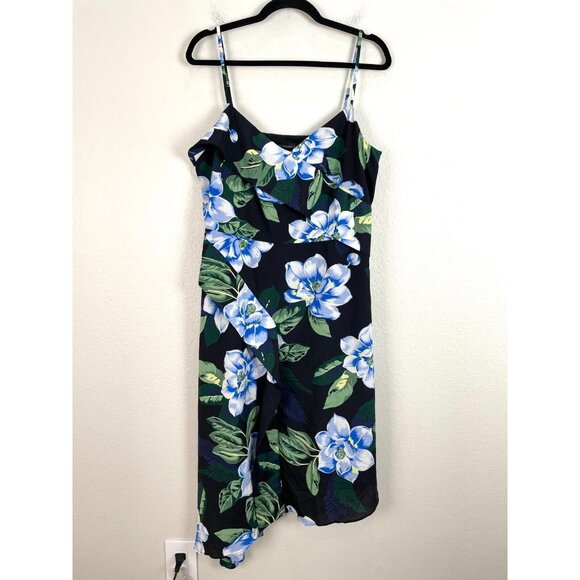 Banana Republic Womens 14 Petite Floral Asymmetrical Hem Dress Sleeveless - Picture 1 of 8